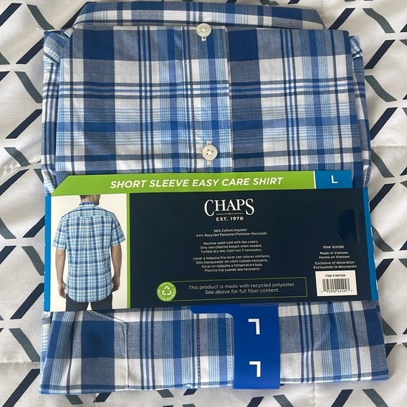 Chaps Men’s Short Sleeve Classic Fit L - Picture 6 of 6
